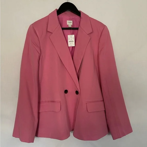 NWT J. Crew Factory Drapey Twill Double-Breasted Suit Blazer Power Mauve Pink 12 - Picture 8 of 11